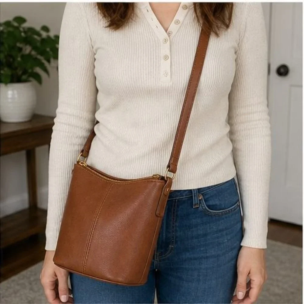 Tan Suede Crossbody Bag